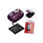 3in1 set for Sony Cybershot DSC-WX300 / WX350 DSC --- Hard Case Camera Case (purple) + battery (NP-BX1 identical) + telstar® Screen Protector (Electronics)