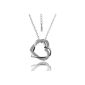 OR® (Old Rubin) High Quality Pendant Necklace Woman Jewelry 18K White Gold Plated chain necklace 925 sterling silver double heart pendant crystal heart with - adjustable 18 inches in length - clasp - Ideal for Valentine gift, birthday gift, Christmas gift (Jewelry)