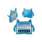 DURAGADGET back shell blue monster silicone for iPad 2, the new iPad (iPad 3), iPad with Retina display (iPad 4, 4th Generation, 2012) Apple - protective case with handles + custom made stand designed keeping for children - 5 year warranty