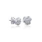 925 sterling silver stud earrings silver earrings Rose roses bloom Ø 7mm high gloss incl. Jewelry Box # SO-48 (Jewelry)