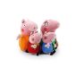TopPeppa family pig stuffed pig Papa Mama set 4pcs 30cm and 19cm George Peppa Pig as a gift (Toy)