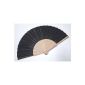 Fan made of wood + fabric (div.Farb.) 21cm, (802) (Misc.)