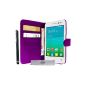 Luxury Wallet Case Cover Purple Alcatel One Touch Pop S3 and 3 + PEN FILM OFFERED !!  (Electronic devices)