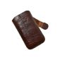 Original Suncase genuine leather bag (flap with retreat function) for Samsung Galaxy Pocket S5300 / Pocket Plus S5301in croco brown (Accessories)
