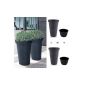 Set of 2 XXL Flower Tower Anthracite - 2 Pots with 79 cm height, 48 cm in diameter and 58 liters for indoor and outdoor areas, including semi-high stakes for clean planting and repotting simple.