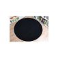 Shaggy carpet Eco black round, Select Size: 180 cm approximately