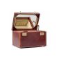 Maxwell Scott Bags® luxury leather beauty case in cognac brown (Bellino) (Shoes)