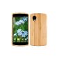 kwmobile® natural state Bamboo Case for LG Google Nexus 5 in Light Brown (Wireless Phone Accessory)