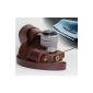 MegaGear Leather Camera Bag for SLR with 16-50mm lens Sony Alpha A6000 (Dark Brown) (Electronics)