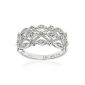 Ladies' Ring - White Gold (9 carats) Gr 3 - 0.1 Cts Diamond - T 54 (Jewelry)