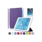 Besdata® iPad Air Cover - Ultra Thin Stylish Smart Cover Hard Case Cover Leather Case Case Protection bag + Back Case for Apple iPad Air iPad 5 - incl. Screen protector cleaning cloth pin with Multi Stand - Supports Sleep / Wake function (iPad Air, Purple) - PT4105 (Personal Computers)