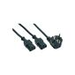 INLINE power Y cable 1x safety plug on 2x IEC connector 1.8m (accessory)