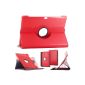 ebestStar ® - Tablet Samsung Galaxy TAB 2 10.1 P5100 / P5110 (10 inches) - Cover Shell Case PU leather rotating 360 ° rotation + 1 protective film, RED Color (Electronics)