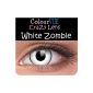 Annual Color Contact Lenses - ColourVUE Crazy Lens White Zombie - Your eyes will not believe!  (Health and Beauty)