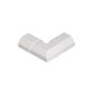 Connector "L" shape for aluminum cable duct square, 33 mm, white
