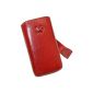 Original Suncase genuine leather bag (flap with retreat function) for Samsung GT S5230 Star / S-5230 in Red (Electronics)