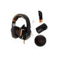 EACH G8000 Gaming headphones stereo headset with microphone LED Headband game for PC (Black + Orange) (Electronics)