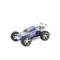 Modelco - 542019 - Miniature Vehicle - Mini Truggy Platinum Radio Control - 1:32 Scale - Blue and Silver (Toy)