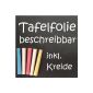 Tafelfolie 200x45cm self-adhesive black with 5tlg.  Kreideset (Office supplies & stationery)