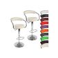 Set of 2 leather bar stools with arms - beige - seat height: 86 cm - VARIOUS COLORS