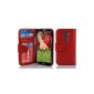 Cadorabo ®!  PU Leather Pattern Protective BookStyle for LG G2 in red (Electronics)