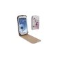 Rocina Vertical Flip Case for Samsung i8190 Galaxy S3 Mini Butterfly Pattern Pink White (Electronics)