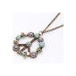 Amonfineshop (TM) 1PC Bohemian Ladies Fashion Retro Pearl Peace Symbol Necklace Sweater (jewelry)