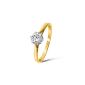 Sparkling Fire Classic 9 carat (375) Gold Diamond Solitaire Engagement Ring Ladies 0:50 carat brilliant cut HI-I2 ring size 48 (15.3) (Jewelry)