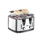Unold 38806 Quattro 4-slice toaster with 2 separate controls / 1700 watts / defrost and reheat function / 2 foldable rolls Papers (household goods)