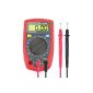 Etekcity Digital handheld multimeters meter for measuring voltage, current, resistance, continuity and diode, display lighting, Robust housing with soft rubber protection, 12 month warranty, red / black (Misc.)
