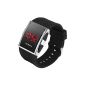 DIGIFLEX Luxurious black digital watch sports man with red LED (Watch)