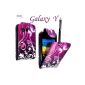 SAMSUNG GALAXY Y S5360 VARIOUS DESIGN PU LEATHER CASE + FREE STYLUS (Case with Portfolio) - Cover / Wallet Style Leather + stylus (PURPLE BUTTERFLY FLIP) (Electronics)