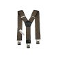 Fully adjustable straps Y Male Female 4 cm with 3 elastic clips Solid Casual Pants Jeans Different colors Black, Brown, Blue (Clothing)