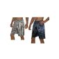 2 PACK: SILK COUTURE Men's Sleepwear - Silk Boxer Shorts / Pajama Lounge Shorts - Multicolor (Clothing)