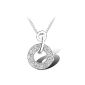 7 Ounces - 'Word of love' - Women Necklace - Fashion Jewelry - Allliage white gold plated - Swarovski Elements Crystal transparent - 40 cm (Jewelry)