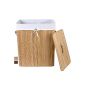 Songmics United 100L Bamboo Foldable laundry baskets Wäschebox laundry bag Laundry Bin Laundry trolley handles 3 LCB63Y (household goods)