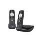 AS405A Duo Gigaset L36852-H2521-N101 Phone DECT / GAP Black (Electronics)