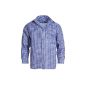 Men's Traditional Shirt blue / white checkered with roll-up sleeves, in size.  S to 3XL (Textiles)