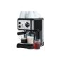 Design 1050 Watt espresso machine 15 bar pressure filter holder Water tank: 1.25L Siebträgermaschine