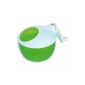 Salad spinner 26 cm, white / green - with Stop button on the lid (household goods)
