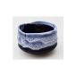 Handmade Matcha bowl ceramic 450ml light blue / dark blue