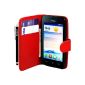 Huawei Ascend Y330 BAAS® - Red Leather Case Cover Wallet Case + Stylus For Touch Screen (Electronics)