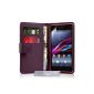 Yousave Accessories Sony Xperia Z1 Compact pocket violet PU leather wallet Case (Wireless Phone Accessory)