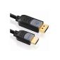 deleyCON 2m DisplayPort to HDMI Cable - High Speed ​​/ FullHD / 1080p / 3D / HDCP / audio transmission - DP Male to HDMI Male (adapter cable) - gold-plated - for Apple Mac / PC / Notebook / Monitor / Beamer / graphics card - 2 meters (Electronics)
