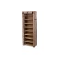 Songmics cabinet / shelves shoes 10 layers with fabric cover with zip light brown 58 x 28 x 160cm RXJ10K (Kitchen)