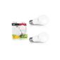 2er Pack WHITENERGY® LED bulb E27 warm white 5W 380 Lumens A60 double 5W SMD LED - 160 ° viewing angle | Matt | 230 Energy class A +