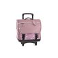 Satchel school girl wheels - 38cm - Ideal for primary school - with 1 zipped front pocket, 2 large compartments and exterior reinforced base