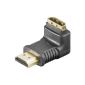 2 pieces 34239 Goobay HDMI angle adapter (19 pin HDMI male to 19-pin HDMI connector, gold-plated contacts) (Electronics)