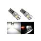 AUDEW 2 Stk.CanBus T10 6 LED 5630 SMD Car Interior Light Stand Light Tail Light License Plate Lamp door HID White