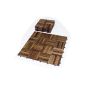 10 x wood tile Acacia wood Terrasssenfliesen balcony tile Wood tile 0,9qm (garden products)